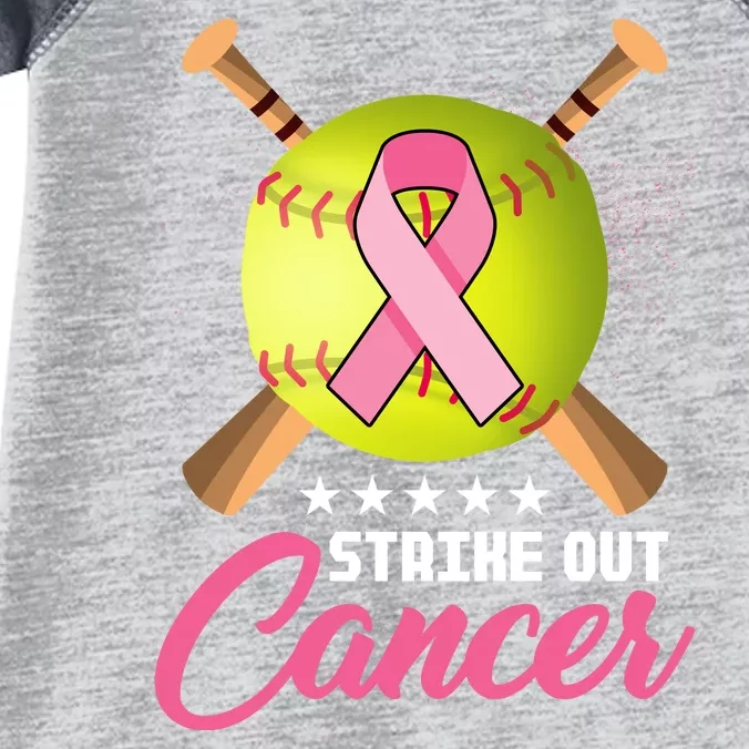 Strike Out Breast Cancer Awareness Baseball Infant Baby Jersey Bodysuit