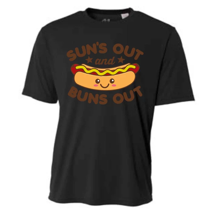 Suns Out Buns Out Hot Dog Kawaii Summer Vintage Foodie Great Gift Cooling Performance Crew T-Shirt