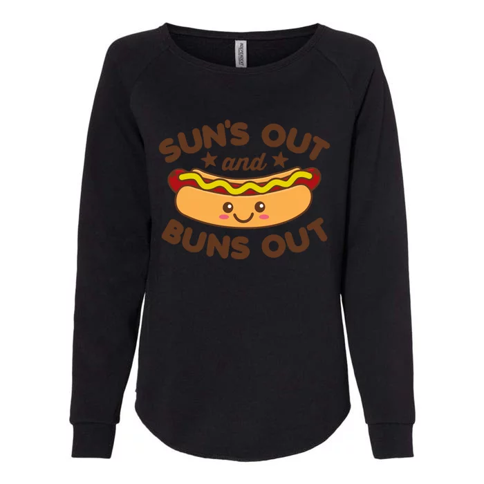 Suns Out Buns Out Hot Dog Kawaii Summer Vintage Foodie Great Gift Womens California Wash Sweatshirt