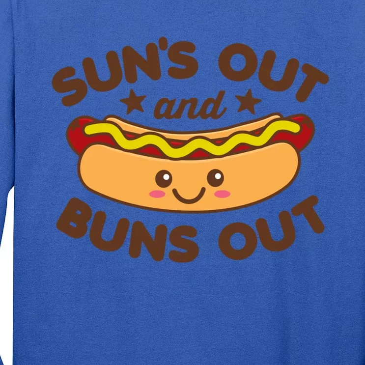 Suns Out Buns Out Hot Dog Kawaii Summer Vintage Foodie Great Gift Long Sleeve Shirt