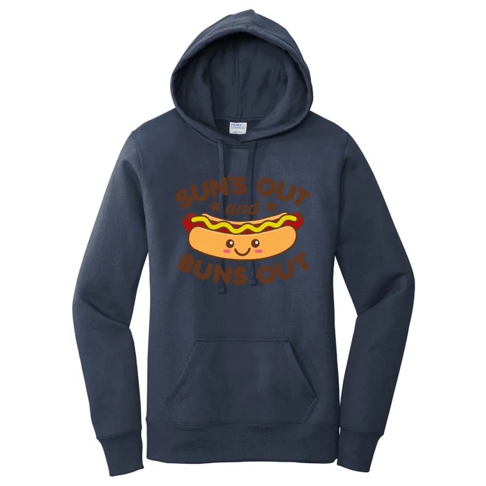 Suns Out Buns Out Hot Dog Kawaii Summer Vintage Foodie Great Gift Women's Pullover Hoodie