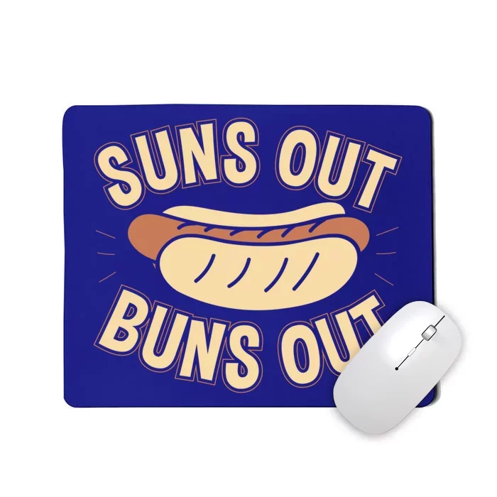 Suns Out Buns Out Hot Dog Pun Food Lovers Gift Mousepad