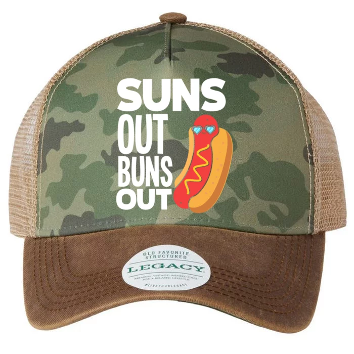 Suns Out Buns Out Hot Dogs Funny Hot Dog Cool Gift Legacy Tie Dye Trucker Hat