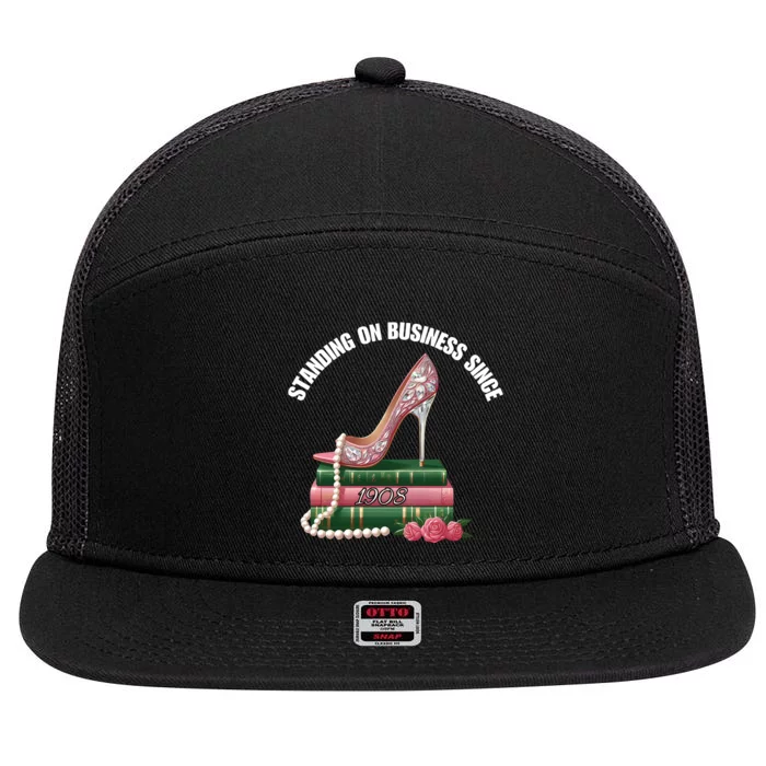 Standing On Business Since 1908 Alpha Kappa Alpha 7 Panel Mesh Trucker Snapback Hat