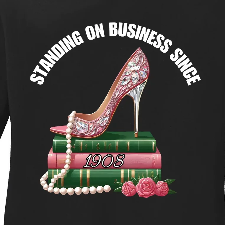 Standing On Business Since 1908 Alpha Kappa Alpha Ladies Long Sleeve Shirt