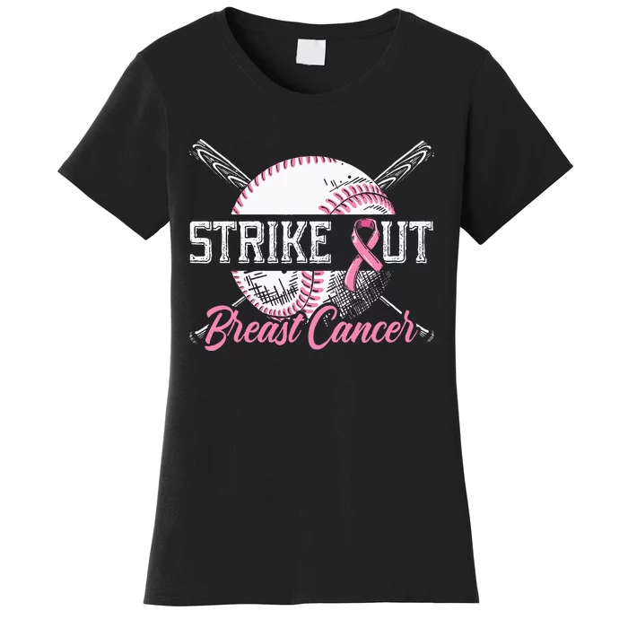 Strike Out Breast Cancer Baseball Breast Cancer Awareness Women's T-Shirt