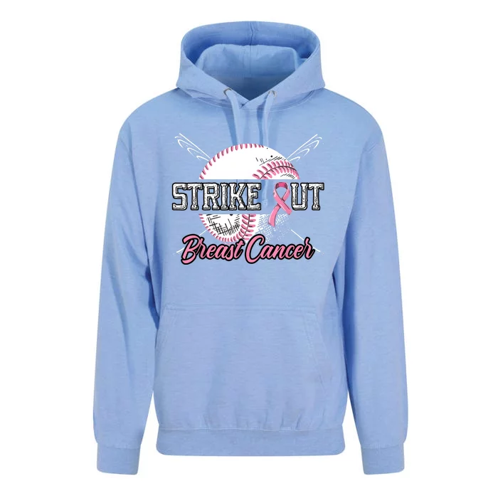 Strike Out Breast Cancer Baseball Pink Ribbon Unisex Surf Hoodie