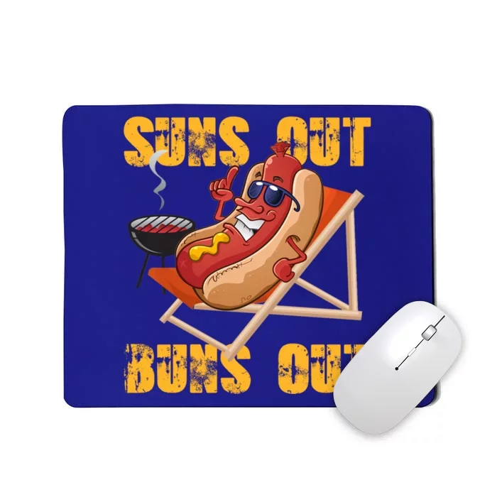 Suns Out Buns Out Sausage Ketchup Mustard Hotdog Mayo Art Gift Mousepad