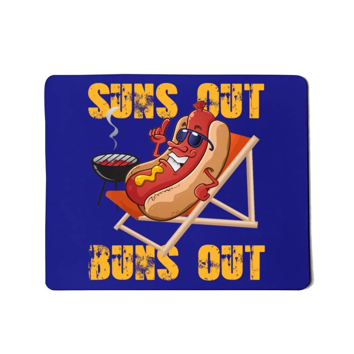 Suns Out Buns Out Sausage Ketchup Mustard Hotdog Mayo Art Gift Mousepad