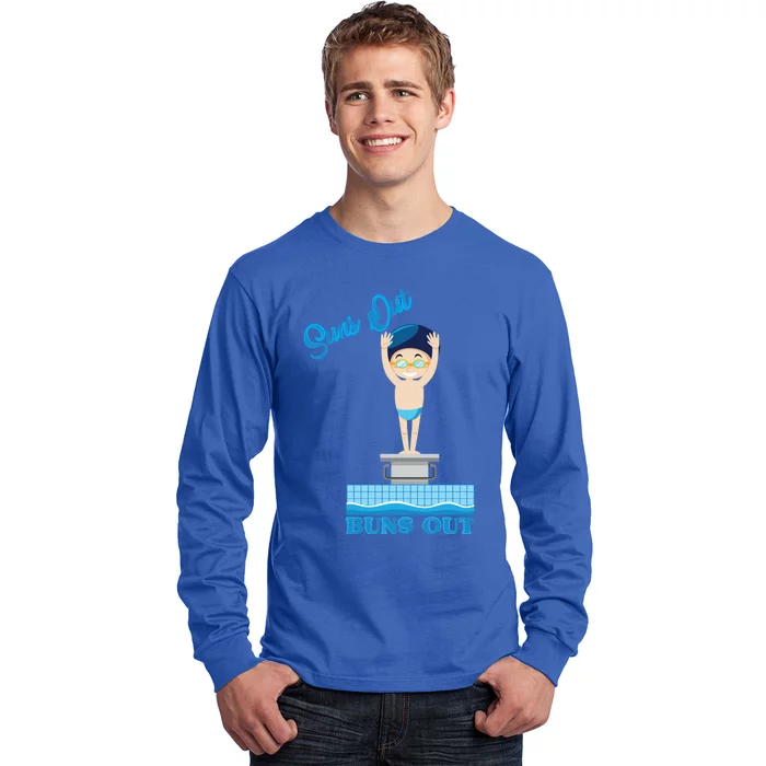 Suns Out Buns Out Swimming Sport Swimmer Gift Long Sleeve Shirt