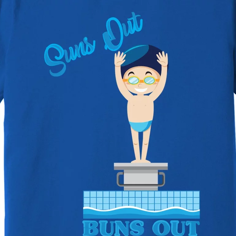 Suns Out Buns Out Swimming Sport Swimmer Gift Premium T-Shirt