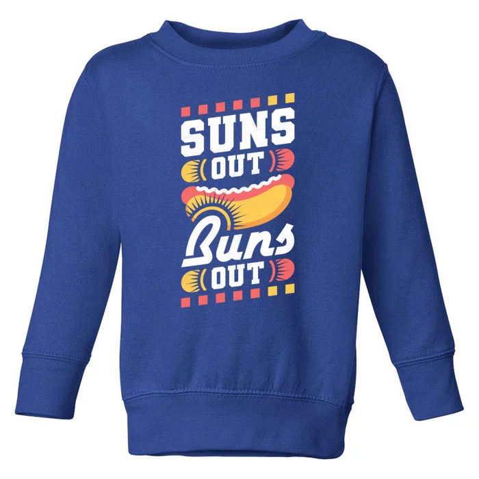 Suns Out Buns Out Bbq Hot Dog Gift Toddler Sweatshirt