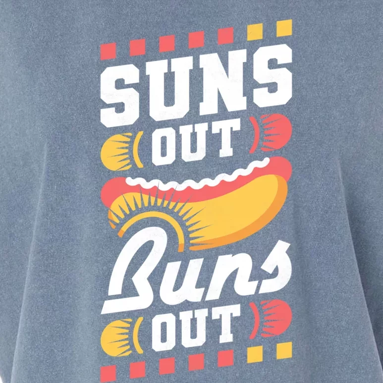 Suns Out Buns Out Bbq Hot Dog Gift Garment-Dyed Women's Muscle Tee