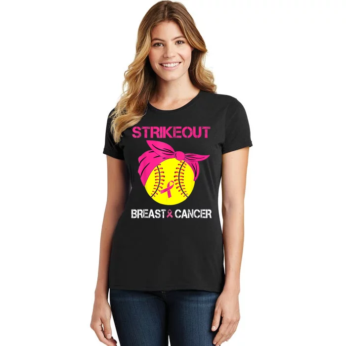 Strike Out Breast Cancer Awareness Softball Fighters Women's T-Shirt