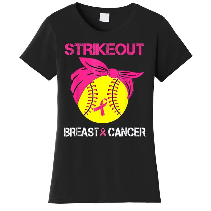 Strike Out Breast Cancer Awareness Softball Fighters Women's T-Shirt