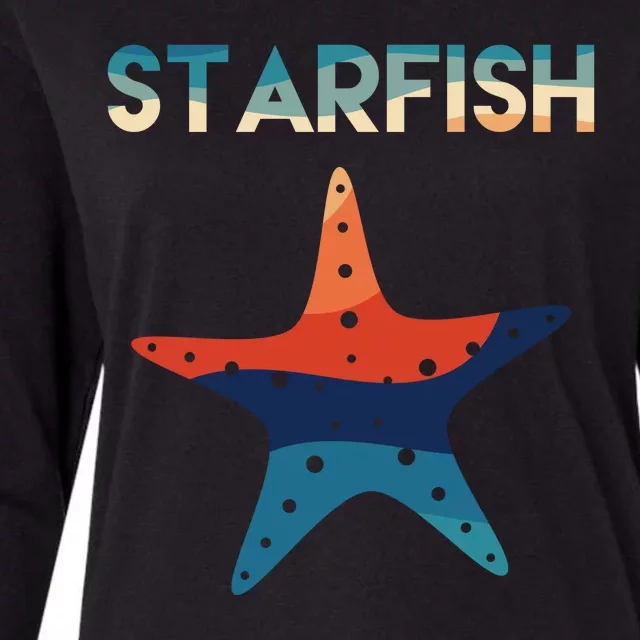 Starfish Ocean Beach Womens Cotton Relaxed Long Sleeve T-Shirt