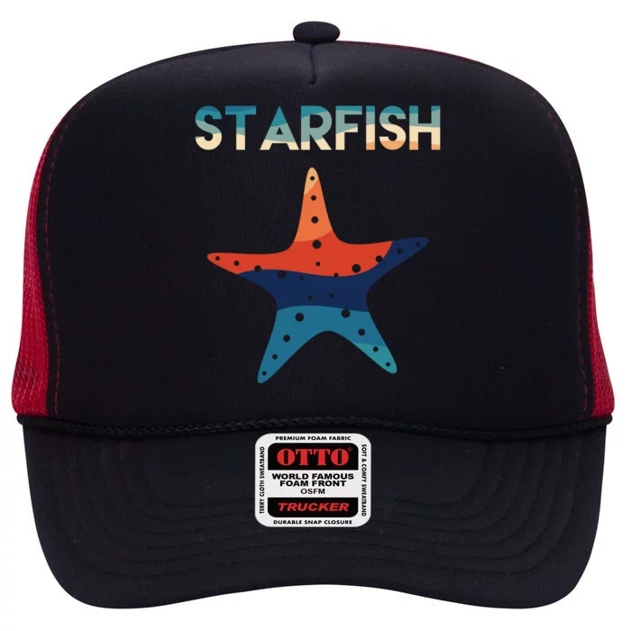 Starfish Ocean Beach High Crown Mesh Trucker Hat