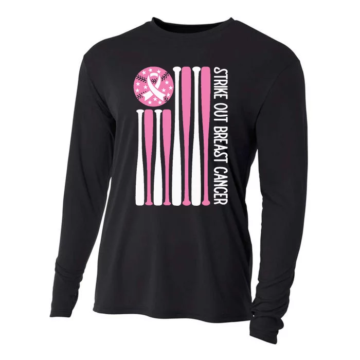 Strike Out Breast Cancer Baseball Lover P.I.Nk. Cooling Performance Long Sleeve Crew