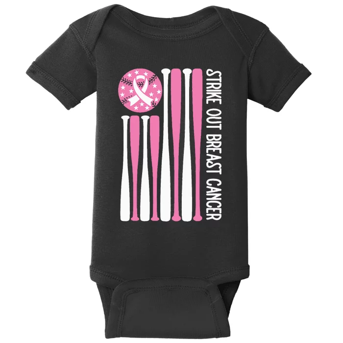 Strike Out Breast Cancer Baseball Lover P.I.Nk. Baby Bodysuit