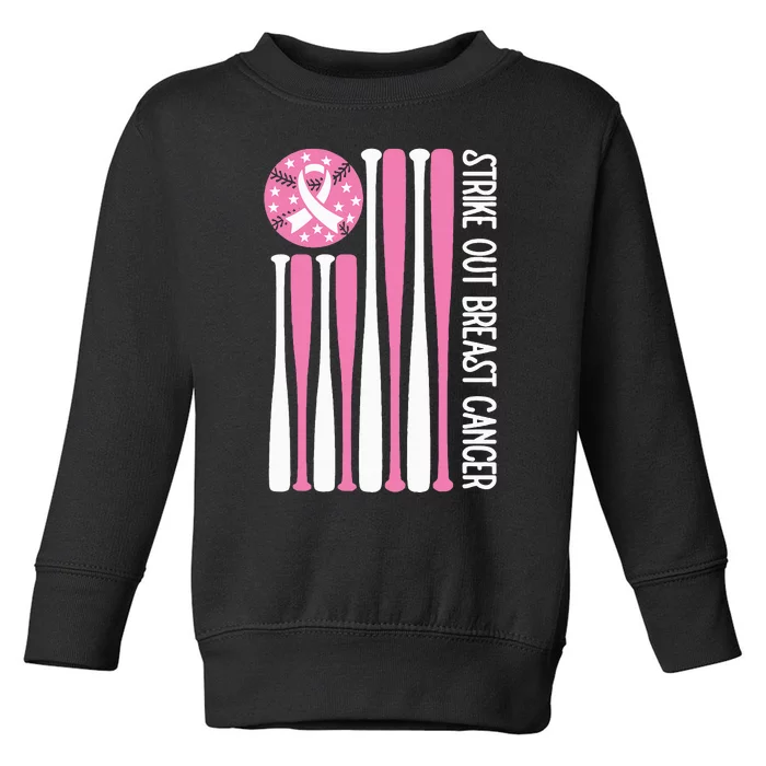 Strike Out Breast Cancer Baseball Lover P.I.Nk. Toddler Sweatshirt