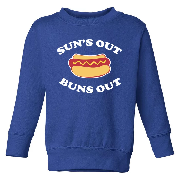 Suns Out Buns Out Funny Summer Hotdog Cookout Bbq Gift Toddler Sweatshirt