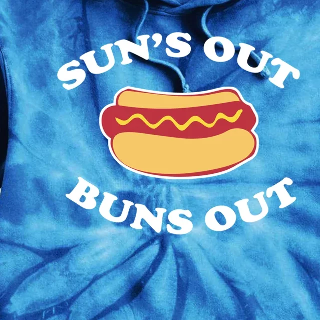 Suns Out Buns Out Funny Summer Hotdog Cookout Bbq Gift Tie Dye Hoodie