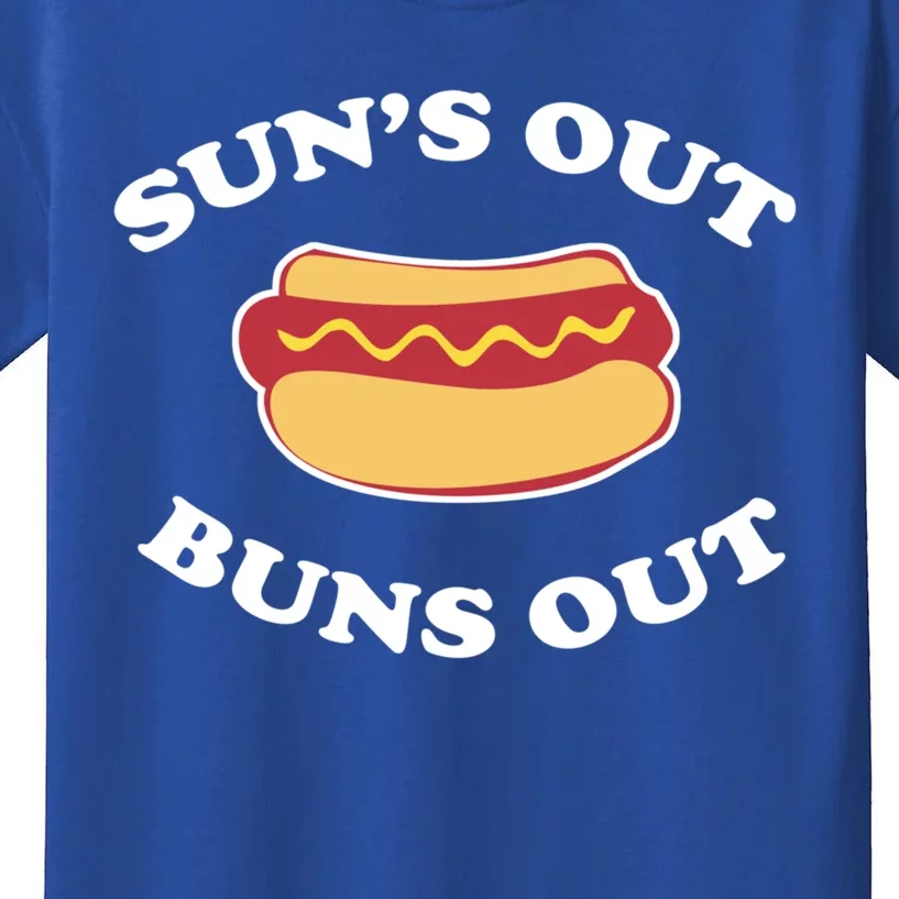 Suns Out Buns Out Funny Summer Hotdog Cookout Bbq Gift Kids T-Shirt