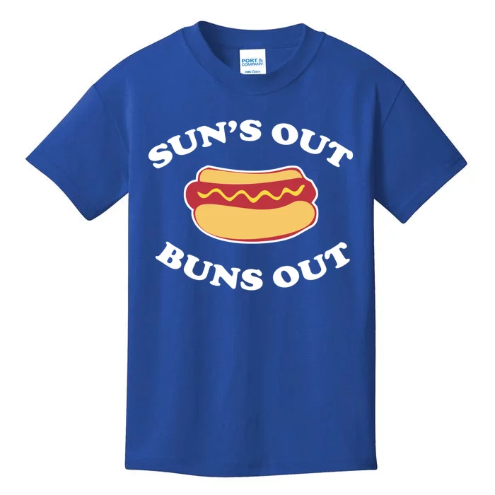 Suns Out Buns Out Funny Summer Hotdog Cookout Bbq Gift Kids T-Shirt