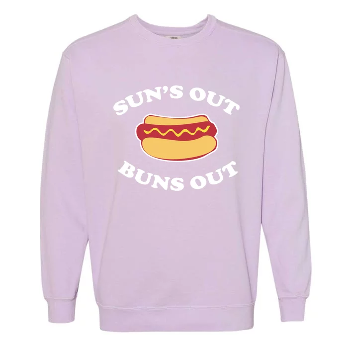 Suns Out Buns Out Funny Summer Hotdog Cookout Bbq Gift Garment-Dyed Sweatshirt