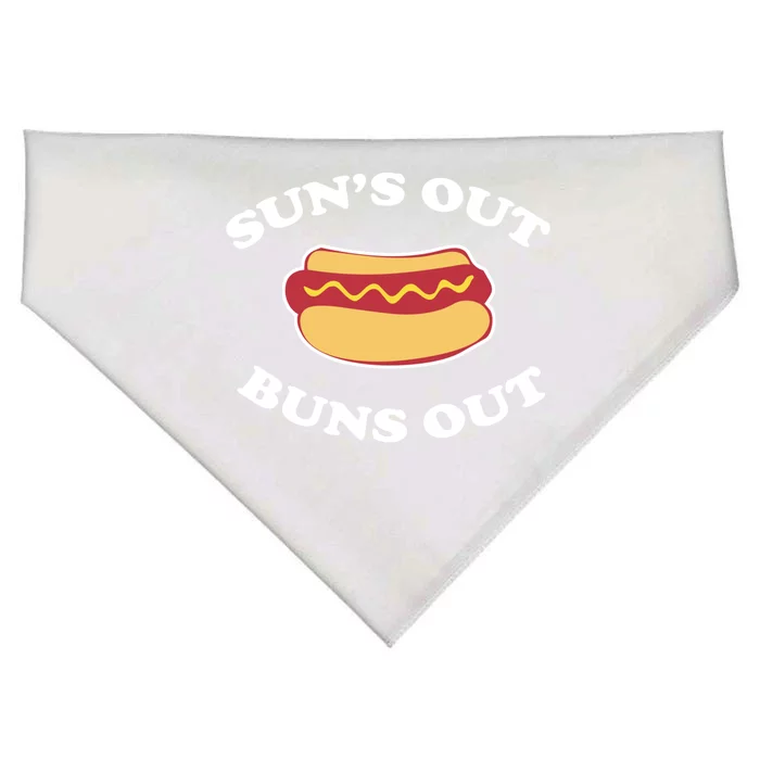 Suns Out Buns Out Funny Summer Hotdog Cookout Bbq Gift USA-Made Doggie Bandana