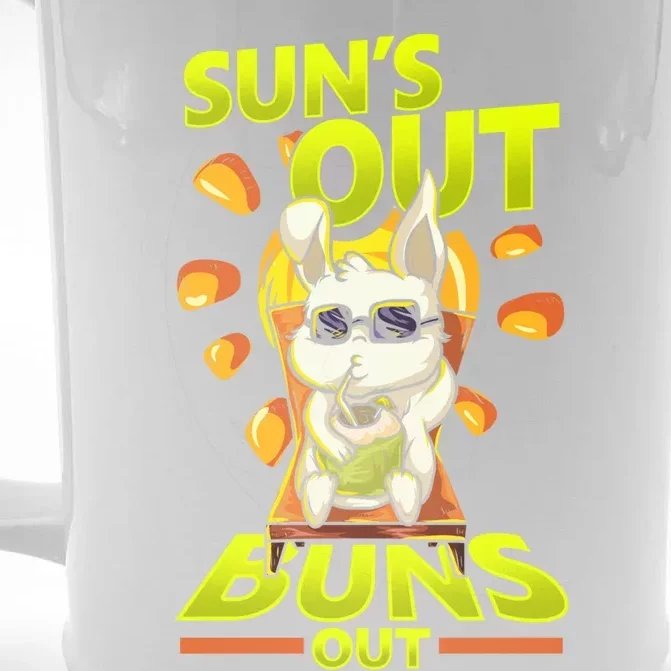 Suns Out Buns Out Vacation Beach Summer Cool Gift Front & Back Beer Stein