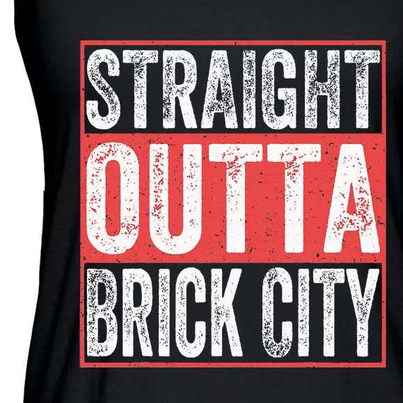 Straight Outta Brick City Newark City New Jersey Ladies Essential Flowy Tank