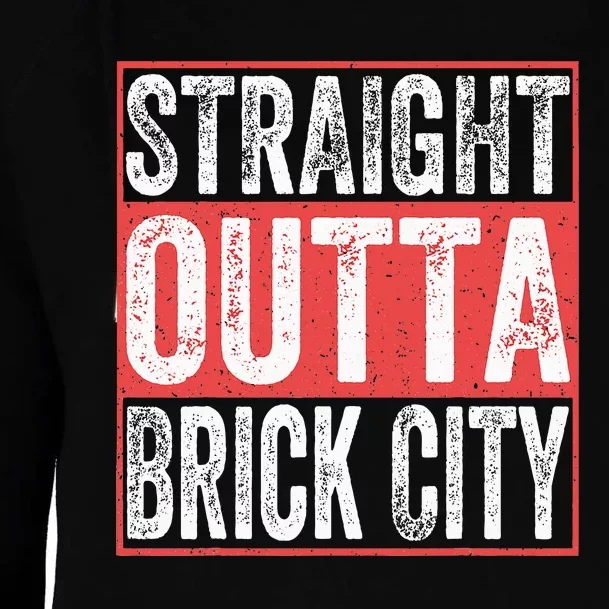 Straight Outta Brick City Newark City New Jersey Womens Funnel Neck Pullover Hood