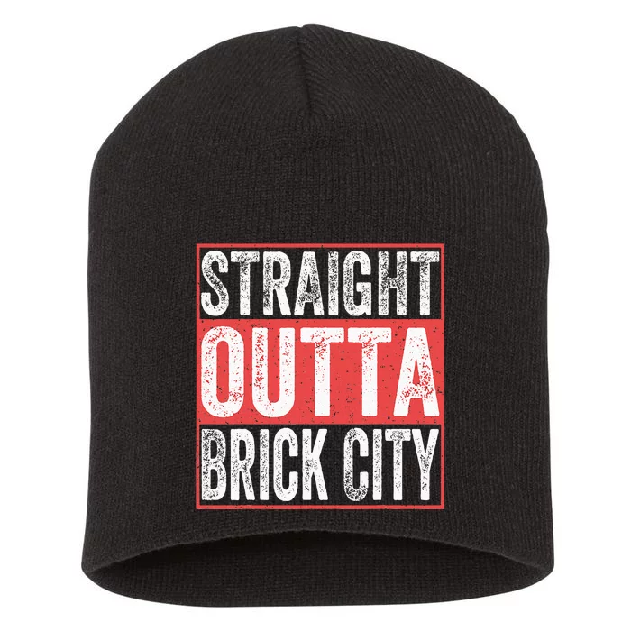 Straight Outta Brick City Newark City New Jersey Short Acrylic Beanie