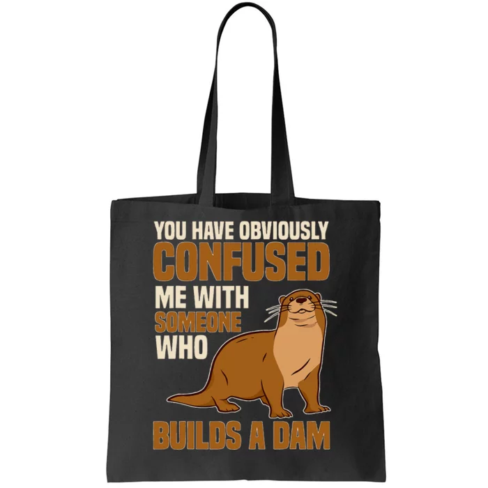 Sea Otter Builds Dam Animal Mammal Tote Bag