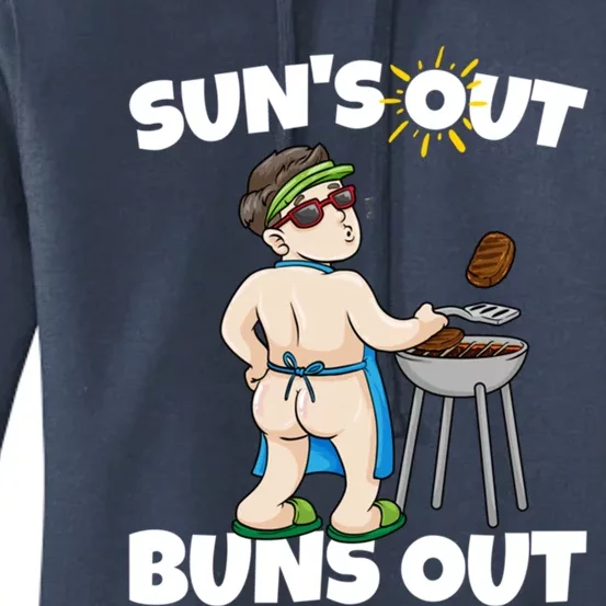 Suns Out Buns Out Funny Bbq Barbecue Grilling Gift Women's Pullover Hoodie