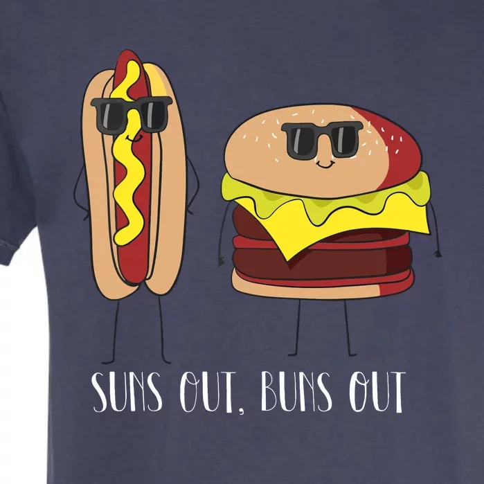 Suns Out Buns Out Hot Dog And Hamburger Garment-Dyed Heavyweight T-Shirt