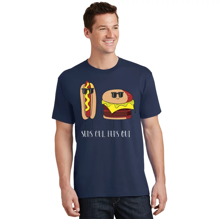 Suns Out Buns Out Hot Dog And Hamburger T-Shirt