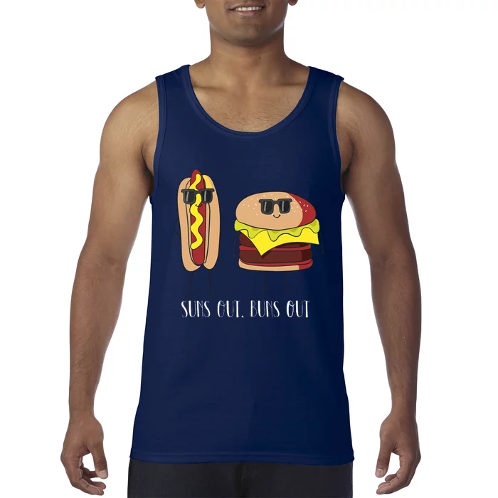 Suns Out Buns Out Hot Dog And Hamburger Tank Top