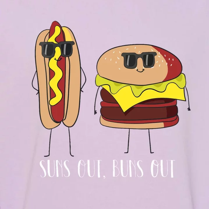 Suns Out Buns Out Hot Dog And Hamburger Garment-Dyed Sweatshirt