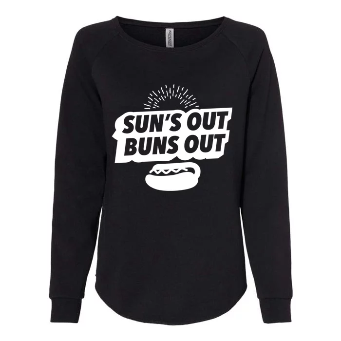 Suns Out Buns Out Grilling Barbecue Bbq Grillmaster Funny Gift Womens California Wash Sweatshirt