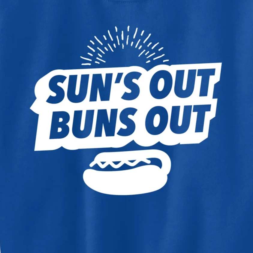 Suns Out Buns Out Grilling Barbecue Bbq Grillmaster Funny Gift Kids Sweatshirt