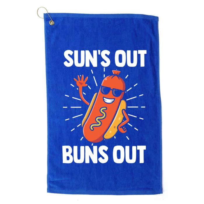 Suns Out Buns Out Hot Dog Costume Funny Gift Platinum Collection Golf Towel