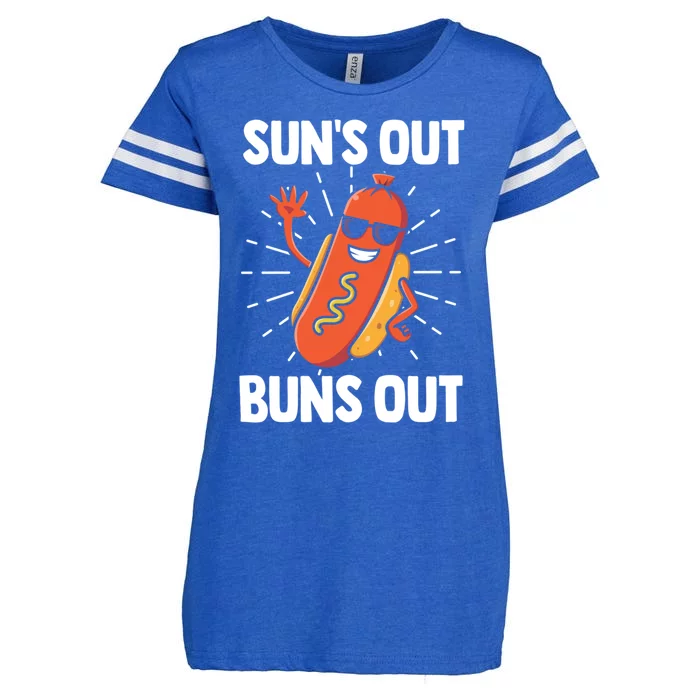 Suns Out Buns Out Hot Dog Costume Funny Gift Enza Ladies Jersey Football T-Shirt