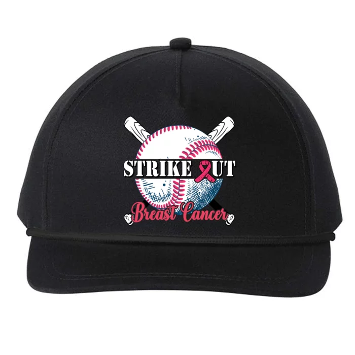 Strike Out Breast Cancer Baseball Snapback Five-Panel Rope Hat