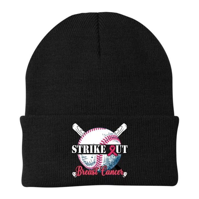 Strike Out Breast Cancer Baseball Knit Cap Winter Beanie