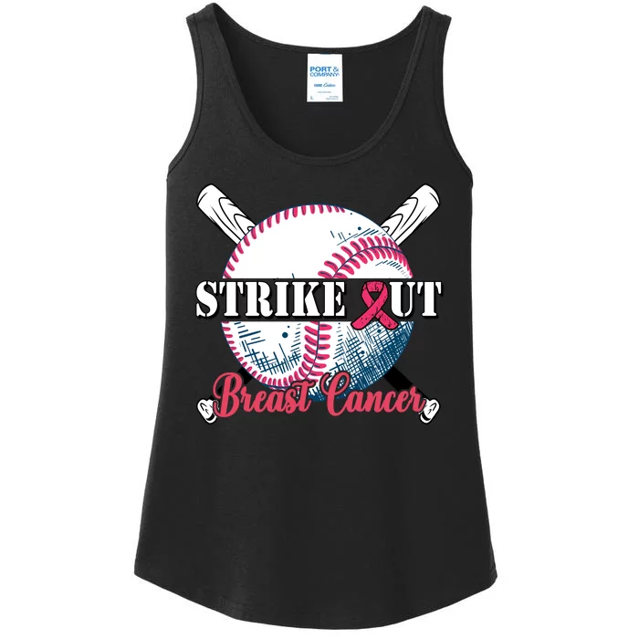 Strike Out Breast Cancer Baseball Ladies Essential Tank