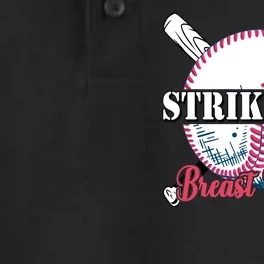 Strike Out Breast Cancer Baseball Dry Zone Grid Performance Polo