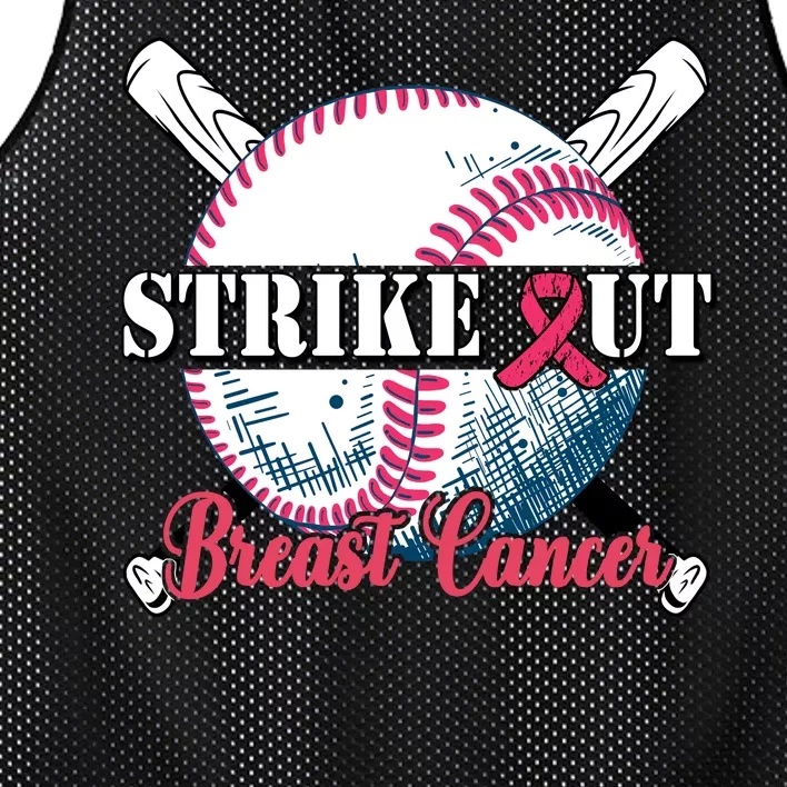 Strike Out Breast Cancer Baseball Mesh Reversible Basketball Jersey Tank