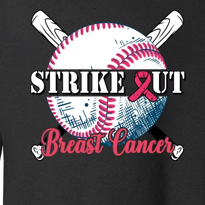 Strike Out Breast Cancer Baseball Toddler Sweatshirt